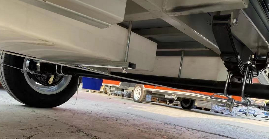 Custom teardrop camper suspension