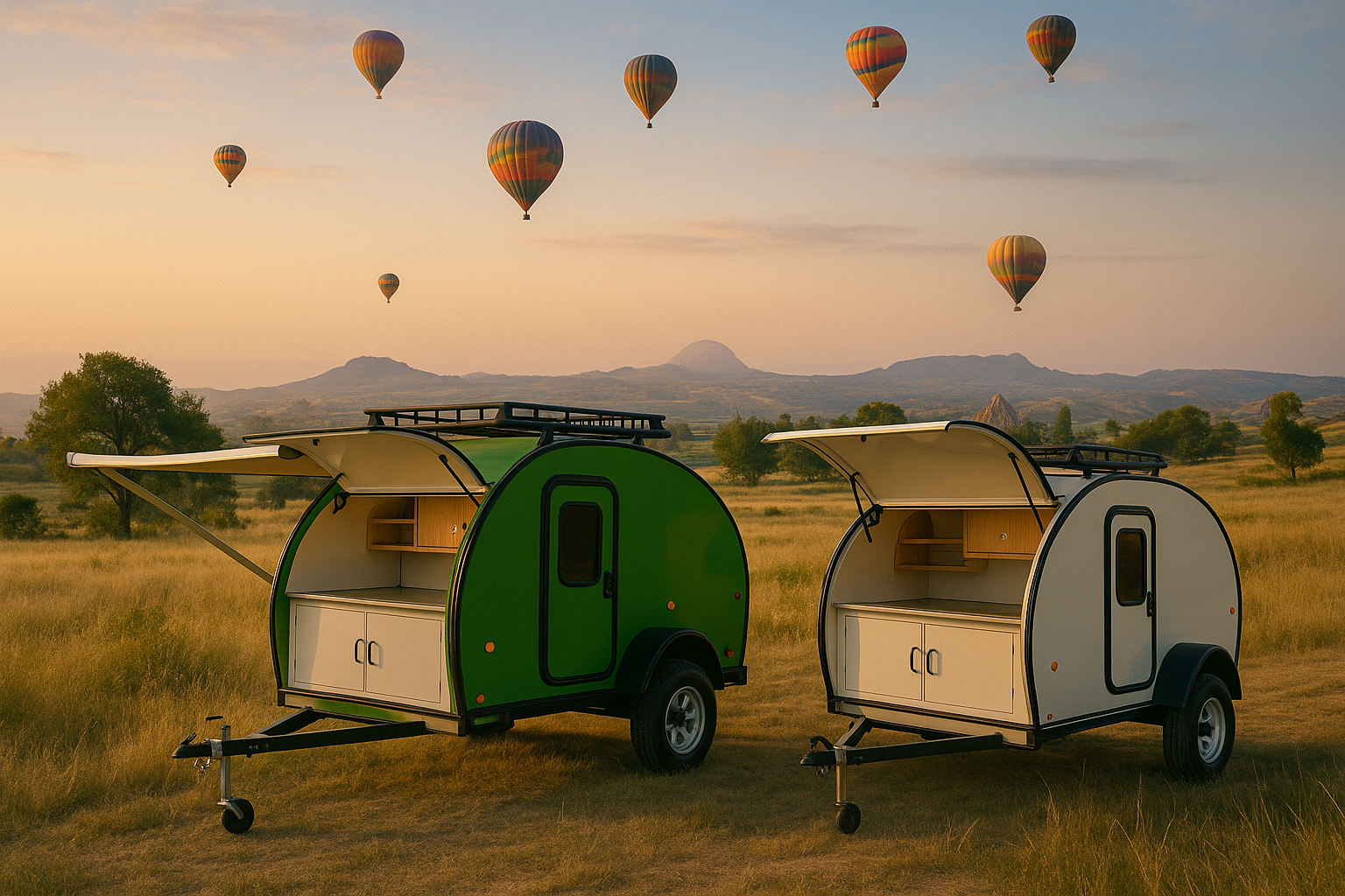 Eco-friendly teardrop camper designed for off-grid camping